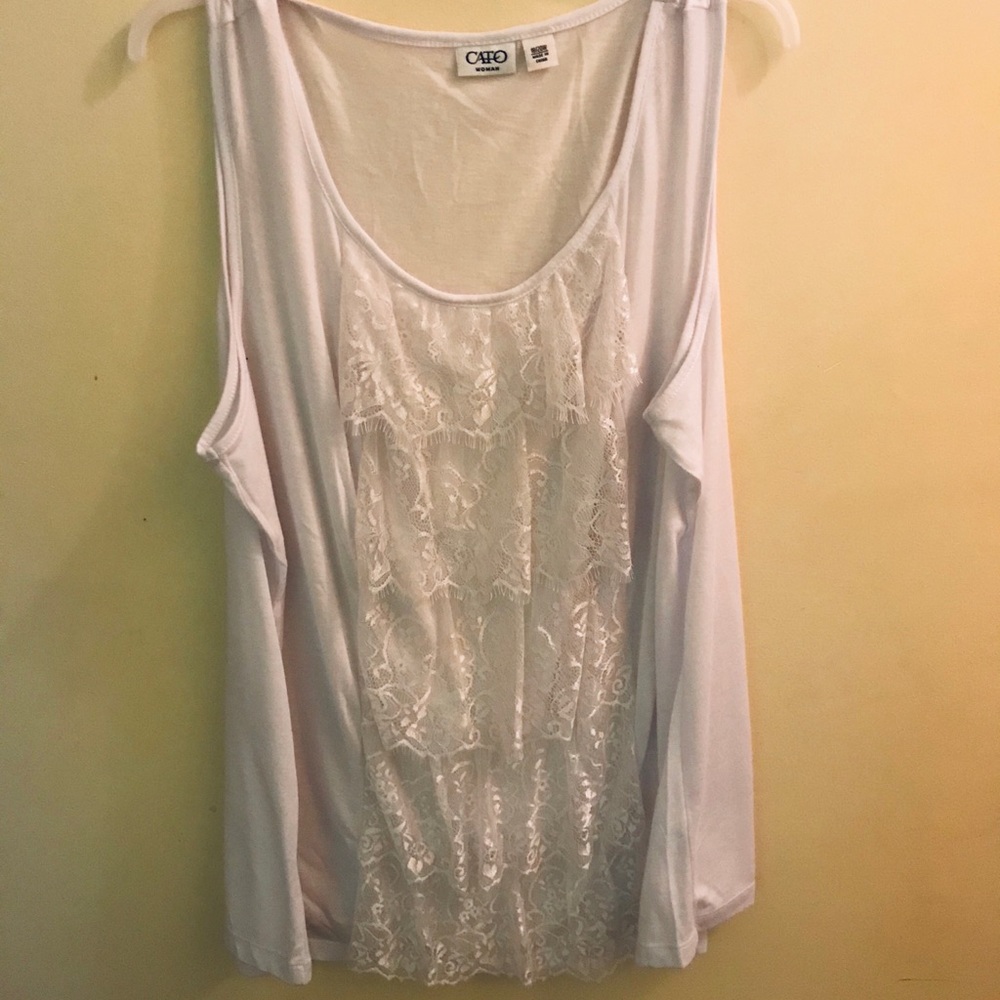 Sleeveless Top with Lace Embellishment